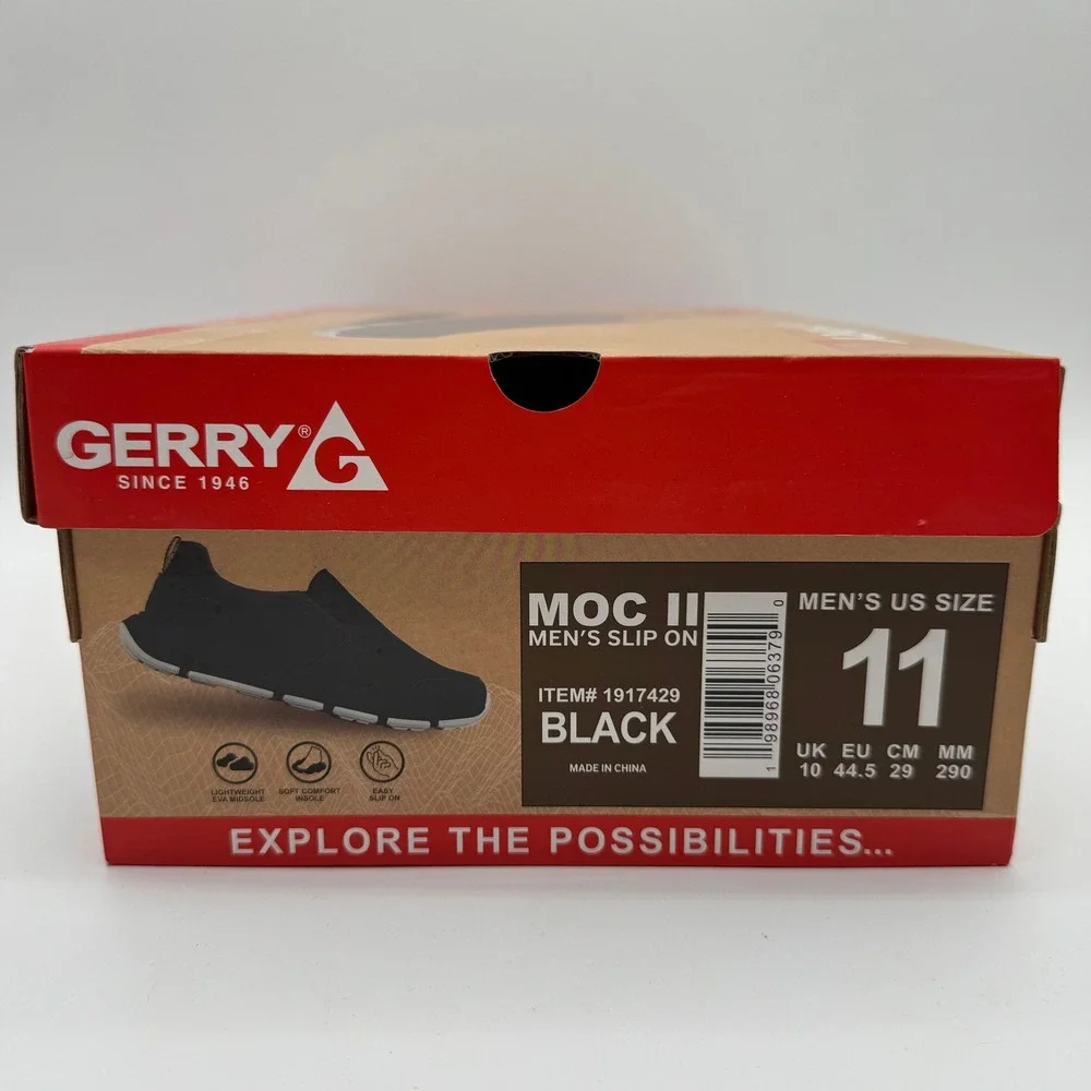 Gerry Men's Size‎ 11 Black Moc II Slip On Casual Comfort Shoes